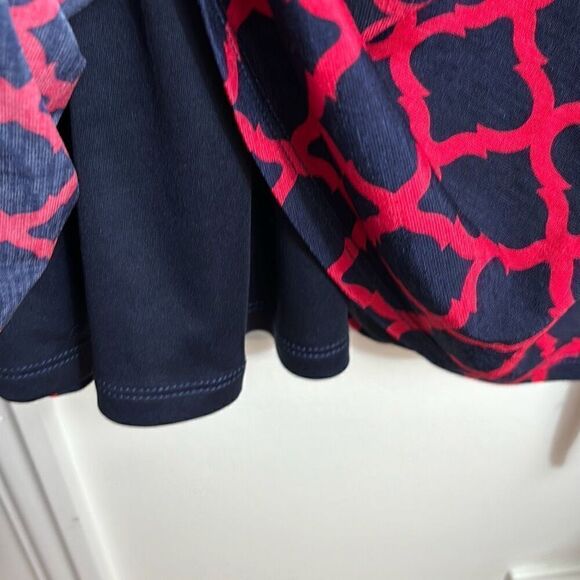 Mix by 41 Hawthorn blue & red wrap bodice sleeveless lined dress w self tie M - Picture 8 of 12